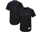 Custom Miami Marlins #13 Starlin Castro Black 2019 Flex Base Jersey