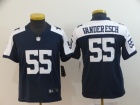 Youth Dallas Cowboys #55 Leighton Vander Esch Blue Thanksgiving Limited Jersey