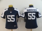 Woman Dallas Cowboys #55 Leighton Vander Esch Blue Thanksgiving Limited Jersey