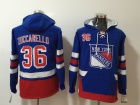 New York Rangers #36 Mats Zuccarello Blue Hockey Pullover Hoodies