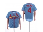 St. Louis Cardinals #4 Yadier Molina Blue Cool Base Jersey