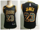 Nike Los Angeles Lakers #23 LeBron James Black City Toddler Jersey