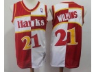 Atlanta Hawks #21 Dominique Wilkins Red/White Split Throwback Jersey