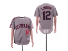 Cleveland Indians #12 Francisco Lindor Gray Turn Back  Jersey