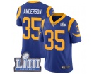 Los Angeles Rams #35 C.J. Anderson Light Blue with Super Bowl Patch Vapor Limited Jersey