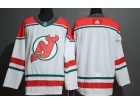 Adidas New Jersey Devils Blank White Green Hockey Jersey