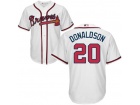 Cusotm Atlanta Braves #20 Josh Donaldson White Cool Base Jerseys