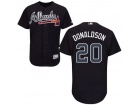 Cusotm Atlanta Braves #20 Josh Donaldson Navy Blue Flex Base Jerseys