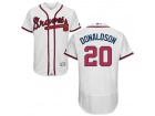 Cusotm Atlanta Braves #20 Josh Donaldson White Flex Base Jerseys