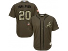 Cusotm Atlanta Braves #20 Josh Donaldson Green Salute to Service Cool Base Jerseys