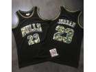 Chicago Bulls #23 Michael Jordan Black Mitchell & Ness Black Straight Fire Camo Basketball Jersey