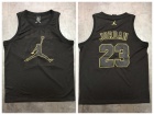 Chicago Bulls #23 Michael Jordan Black with Big Jordan Logo Basketball Jersey