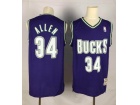 Milwaukee Bucks #34 Ray Allen Purple Stitched Throwback Basketball Jerseys