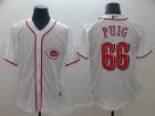 Custom Cincinnati Reds #66 Yasiel Puig White Cool Base Baseball Jersey