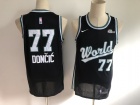 Dallas Mavericks #77 Luka Doncic Black Youngster World Basketball Jerseys