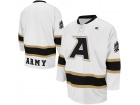 Custom Army Black Knights Face Off White Hockey Jersey