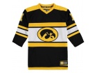 Custom Colosseum Black Iowa Hawkeyes Open Net II Hockey Sweater Jersey