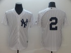 New York Yankees #2 Derek Jeter No Name White Cool Base Baseball Jersey