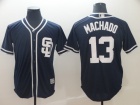 San Diego Padres #13 Manny Machado Blue Cool Base Jersey