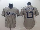 San Diego Padres #13 Manny Machado Grey Cool Base Jersey