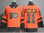 Adidas Philadelphia Flyers #11 Travis Konecny Orange Staduim Hockey Jersey