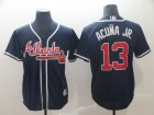 Atlanta Braves #13 Ronald Acuna Jr. Blue New Style Cool Base Jersey