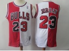 Chicago Bulls #23 Michael Jordan Red/White Splite Jersey