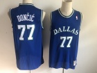 Nike Dallas Mavericks #77 Luka Doncic Blue Throwback Jersey