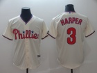 Philadelphia Phillies #3 Bryce Harper Cream Cool Base Jersey