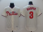 Philadelphia Phillies #3 Bryce Harper Cream Flex Base Jersey