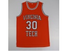 #30 Dell Curry Virginia Tech Orange Movie Basketball Jersey