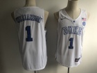 Duke Blue Devils #1 Zion Williamson White V Neck Performance College Basketball Jersey