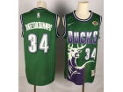 Milwaukee Bucks #34 Giannis Antetokounmpo Green Throwback Jersey