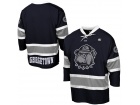 Custom Georgetown Hoyas Face Off Hockey Jersey Navy Blue