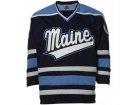 Custom Maine Black Bears Navy Blue Tackle Twill Hockey Jersey