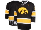 Custom Colosseum Black Iowa Hawkeyes Athletic Machine Hockey Sweater Jersey