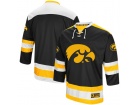 Custom New Colosseum Black Iowa Hawkeyes Athletic Machine Hockey Sweater Jersey