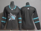 Adidas San Jose Sharks Blank Black Women Jersey