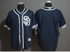 San Diego Padres Blank Navy Blue Cool Base Jersey