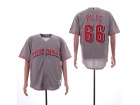 Cincinnati Reds #66 Yasiel Puig Gray Cool Base Baseball Jersey