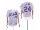 New York Mets #24 Robinson Cano White Pinstripes Flex Base Jersey