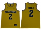 Michigan Wolverines #2 Jordan Poole Yellow College Basketball Jersey