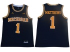 Michigan Wolverines #1 Charles Matthews Blue College Basketball Jersey