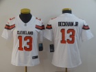 Womens Cleveland Browns #13 Odell Beckham Jr White Vapor Limited Jersey