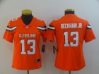 Womens Cleveland Browns #13 Odell Beckham Jr Orange Vapor Limited Jersey