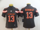 Womens Cleveland Browns #13 Odell Beckham Jr Brown Vapor Limited Jersey