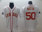 Boston Red Sox #50 Mookie Betts White 2019 Gold Program Cool Base Jersey