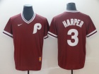 Philadelphia Phillies #3 Bryce Harper Red Nike Cooperstown Collection Legend V-Neck Jersey