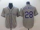 Colorado Rockies #28 Nolan Arenado Gray Cool Base Jerseys