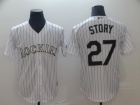 Colorado Rockies #27 Trevor Story White Cool Base Jersey